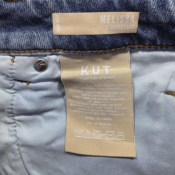 KUT From The Kloth Jeans Womens 4 Blue Melissa Straight Leg High Rise Denim - Picture 5 of 9